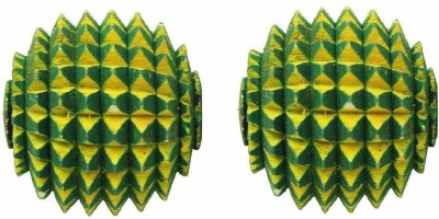 AcuHealth BL-01 Acupressure Massager Energy Ball - (Pyramidal Cuts) (Pack of 2 ) - Wooden Massager Massager(Multicolor)