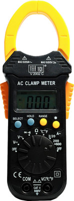 VAR TECH Digital Clamp Meter V 2002 C, 3 ½ Digits, AUTO RANGING Digital Multimeter(Black, Yellow 2000 Counts)