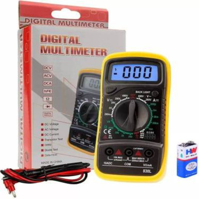 Digicare MAS830L Electric Testing Meter Voltmeter Ammeter AC DC OHM Voltage Current Tester Digital Multimeter Digital Multimeter(2000 Counts)