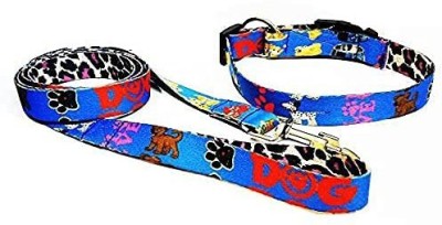 DCM PET MART DCM PET MART 1 inch High Quality & Stylish Nylon Printed Dog Collar & Leash - Large Dog Collar & Leash Dog Collar & Leash (Large, Blue) Dog Collar & Leash(Large, Blue)