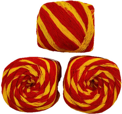 AsPKom Sandalwood Fragranced Kalava/Mauli Thread for Puja, Pack of 3 Prayer Kit