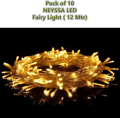 NEYSSA 30 LEDs 11.99 m Yellow Steady String Rice Lights(Pack of 10)