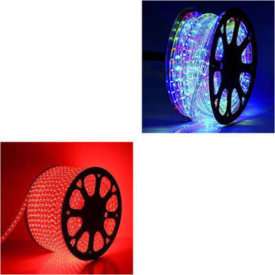 JACKAL 600 LEDs 5 m Multicolor, Red Steady Strip Rice Lights(Pack of 2)