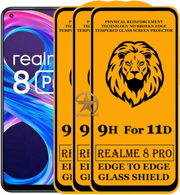 SEVEN7STAR Edge To Edge Tempered Glass for Realme 8 Pro(Pack of 3)