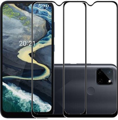 ECMERED Edge To Edge Tempered Glass for Realme C21Y, realme C21Y(Pack of 2)