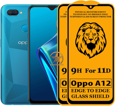 SEVEN7STAR Edge To Edge Tempered Glass for Oppo A12(Pack of 2)