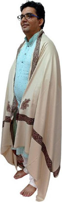 kaashmir handloom Cashmere Woven Men Shawl(Beige)