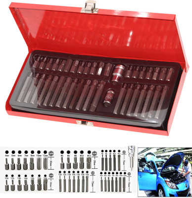 Digital Craft 40pcs/set Hex Star Torx Spline Socket Bit Set Tool Kit Garage Tools Equipment Screwdriver Set Tool For Car Auto Repair Socket Set(Pack of 40)