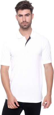 RYTONZ Solid Men Polo Neck White T-Shirt