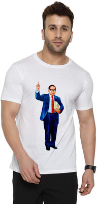 Printcomet Printed Men Round Neck White T-Shirt