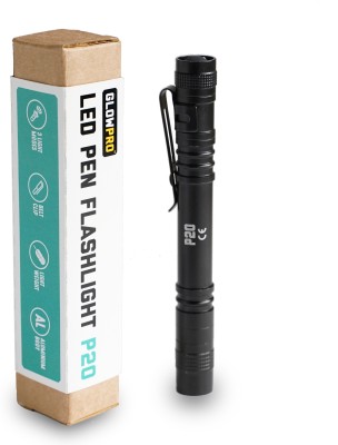 GlowPro P20 LED Pen Flashlight - Pocket EDC Torch with 3 Modes | Lightweight, Portable, Travel-Friendly | Aluminium Body, Small...