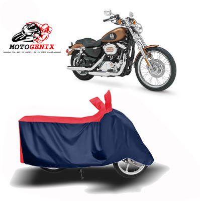 MOTOGENIX Two Wheeler Cover for Harley Davidson(XL 1200, Red, Blue)