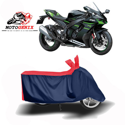 MOTOGENIX Two Wheeler Cover for Kawasaki(Ninja ZX-10R, Red, Blue)
