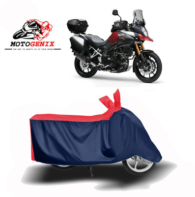 MOTOGENIX Two Wheeler Cover for Suzuki(V Strom 1000, Red, Blue)