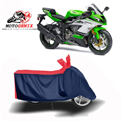MOTOGENIX Two Wheeler Cover for Kawasaki(Ninja ZX-6R, Red, Blue)