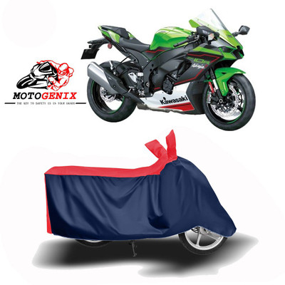 MOTOGENIX Two Wheeler Cover for Kawasaki(Ninja ZX 10R, Red, Blue)