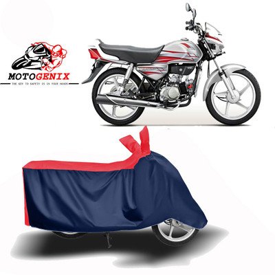 MOTOGENIX Two Wheeler Cover for Hero(MotoCorp HF Deluxe, Red, Blue)