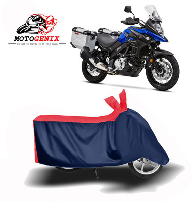 MOTOGENIX Two Wheeler Cover for Suzuki(V Strom 650, Red, Blue)