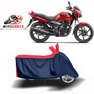 MOTOGENIX Two Wheeler Cover for Honda(CB Unicorn, Red, Blue)