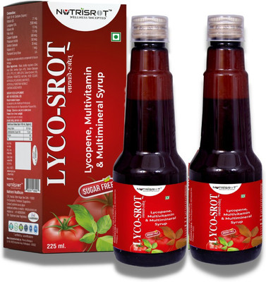 Nutrisrot Lyco-Srot Syrup with Lycopene, Vitamin B12 & Folic Acid in Mix Fruit Flavour(2 x 112.5 ml)