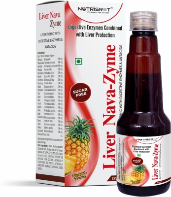 Nutrisrot Liver Nava-Zyme Syrup - Digestive Enzymes-Antacid-Acidity Relax (Pineapple)(225 ml)