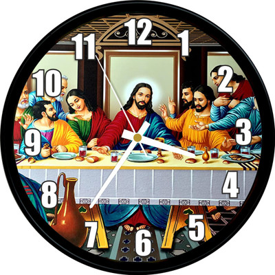 Lavish Creations Analog 28 cm X 28 cm Wall Clock(Black, With Glass, Standard)