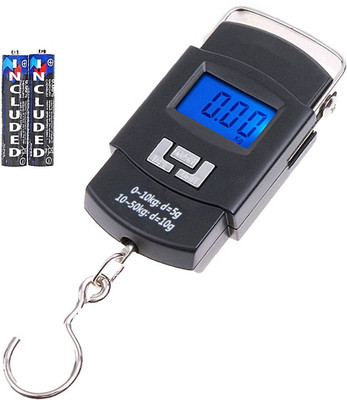 Kelo Digital Luggage Weighing Scale- 50 kg Hook Type Digital LED Screen Portable Luggage L/60/KK Luggage Weighing Scale(Black)