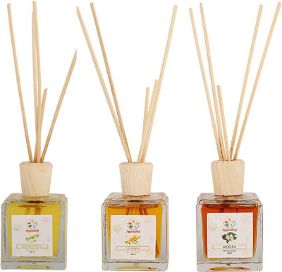 Sugandhim Lemongrass + Mogra + Champa Pack of 3 Reed Diffuser Set Lemongrass + Mogra + Champa(3 x 33.33 ml)