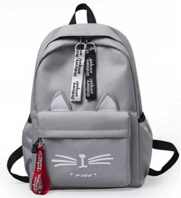 AVNU FASHION NEW FANCY CAT BACKPACK 10 L Backpack(Grey)