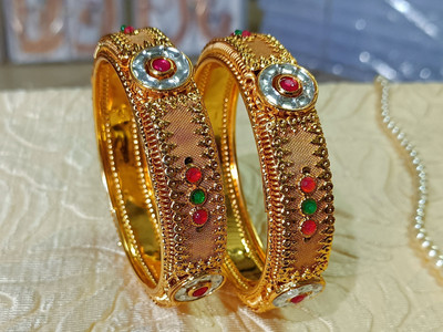 khetlazee Alloy Gold-plated Bangle Set