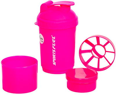 Sportsfuel 500 ml Plastic Shaker(Pack of 1, Pink)