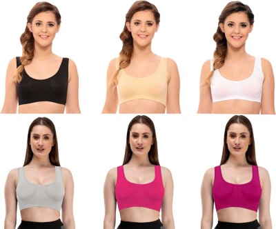 ComfyStyle Women Sports Non Padded Bra(Black, Beige, White, Grey, Pink, Maroon)