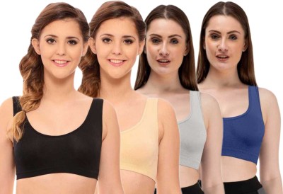 ComfyStyle Women Sports Non Padded Bra(Black, Beige, Grey, Blue)