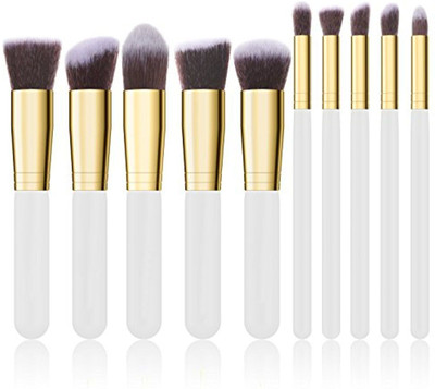hemoly White 10 Kabuki Tube Multi-functional Foundation Makeup Brush Sets(Pack of 10)