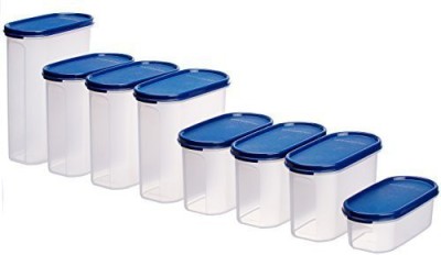 Signoraware Plastic Utility Container  - 0.5 L, 1.1 L, 1.7 L, 2.3 L(Pack of 8, Clear, Blue)