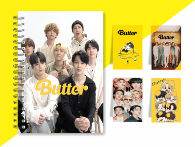 Macro BTS BUTTER COLLECTION A5 Diary RULED 160 Pages(Multicolor, Pack of 5)