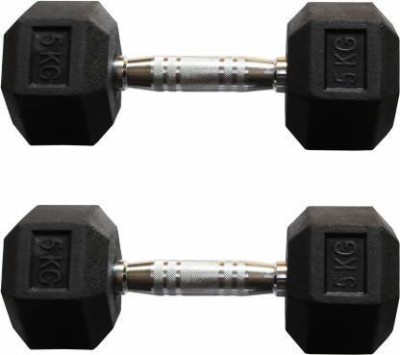 LCARNO PAIR OF 5KG(5KG X2) HEXA FIXED WEIGHT DUMBBELLE Fixed Weight Dumbbell(10 kg)