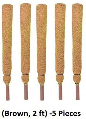 4K Agro Coco Pole -Moss and Coir Stick for Indoor, House and Plant Creepers Support (Brown, 2 ft) -5 Pieces Garden Mulch(Brown 1.5 kg)