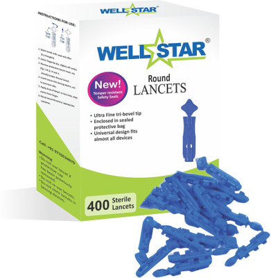 Wellstar 400 ROUND LANCETS BLUE COLOR Glucometer Lancets Glucometer Lancets(400)