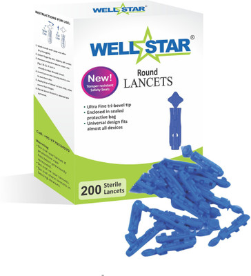 Wellstar 200 ROUND LANCETS BLUE COLOR Glucometer Lancets Glucometer Lancets(200)