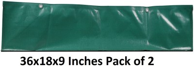 4K Agro HDPE Rectangular grow tub (36x18x9 Inches Pack of 2, Green and Orange) - (340GSM) Grow Bag