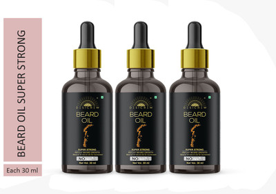 Desi Crew Natural Beard Growth Oil - For Super Strong Beard Growth Stimulating fast Patchy Beard Growth 30 ml Pack of 3 Bottle 90 ml Hair Oil(90 ml)