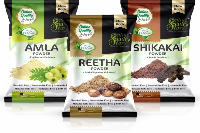 Online Quality Store Reetha Amla Shikakai Powder For Hairs_400g(400 g)