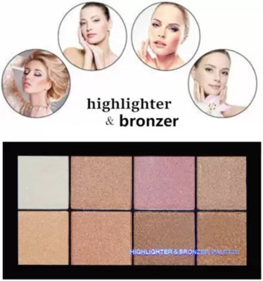 Emijun 8 SHADE HIGHLIGHTER & BRONZER ULTRA SOFT WATERPROOF PALETTE Highlighter(multi color)
