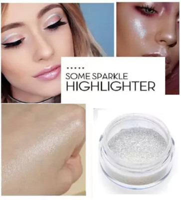 Latixmat WHITE SHIMMERY SHINY & WATER PROOF POWDERY COPPER HIGHLIGHTER Highlighter(WHITE)