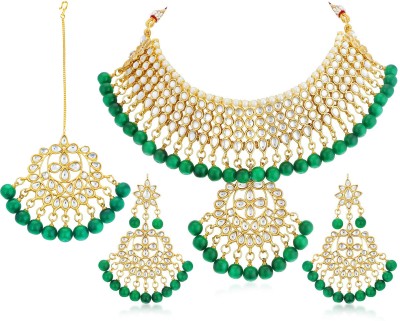 BUY FOR CHANGE LLP Alloy Gold-plated Green Jewellery Set(Pack of 1)