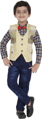 Fourfolds Boys Party(Festive) Shirt Jeans(Yellow)