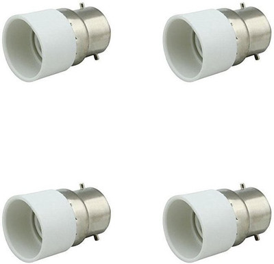 Ascension 4 B22 to E14 Screw Base Socket Lamp Holder Plastic Light Socket(Pack of 4)