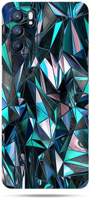 OggyBaba oppo reno6 Mobile Skin(Royal Blue Polygon Skin Matte Finish)