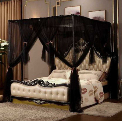 mnbindia Nylon Adults Washable black Mosquito Net(Black, Frame Hung)